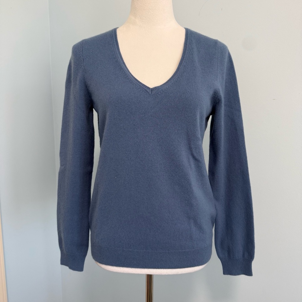 Talbots 100% Pure Cashmere Blue‎ Pullover Sweater Size M